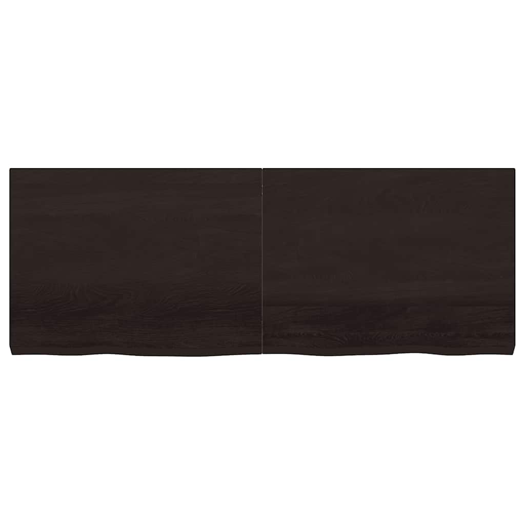 Zidna polica tamnosmeđa 160x60x(2-6) cm od obrađene hrastovine