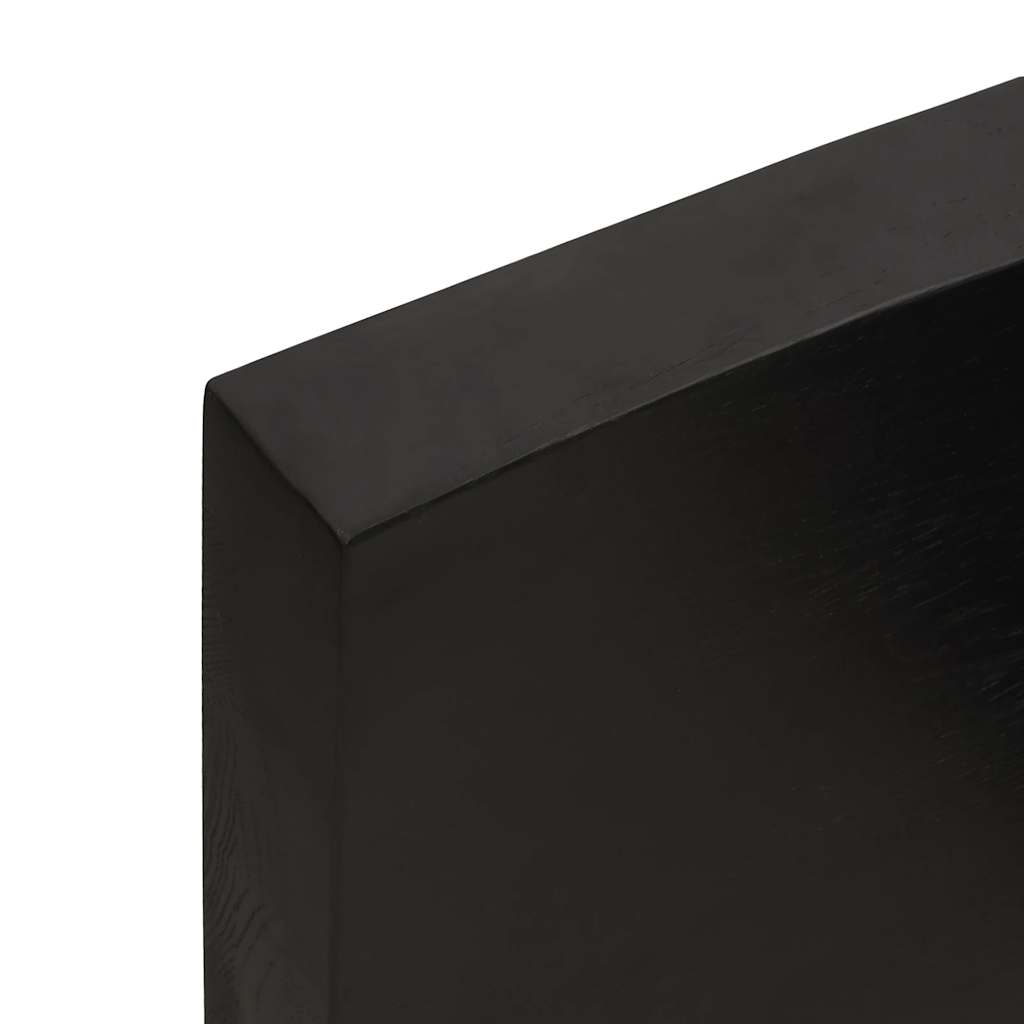 Zidna polica tamnosmeđa 160x60x(2-6) cm od obrađene hrastovine