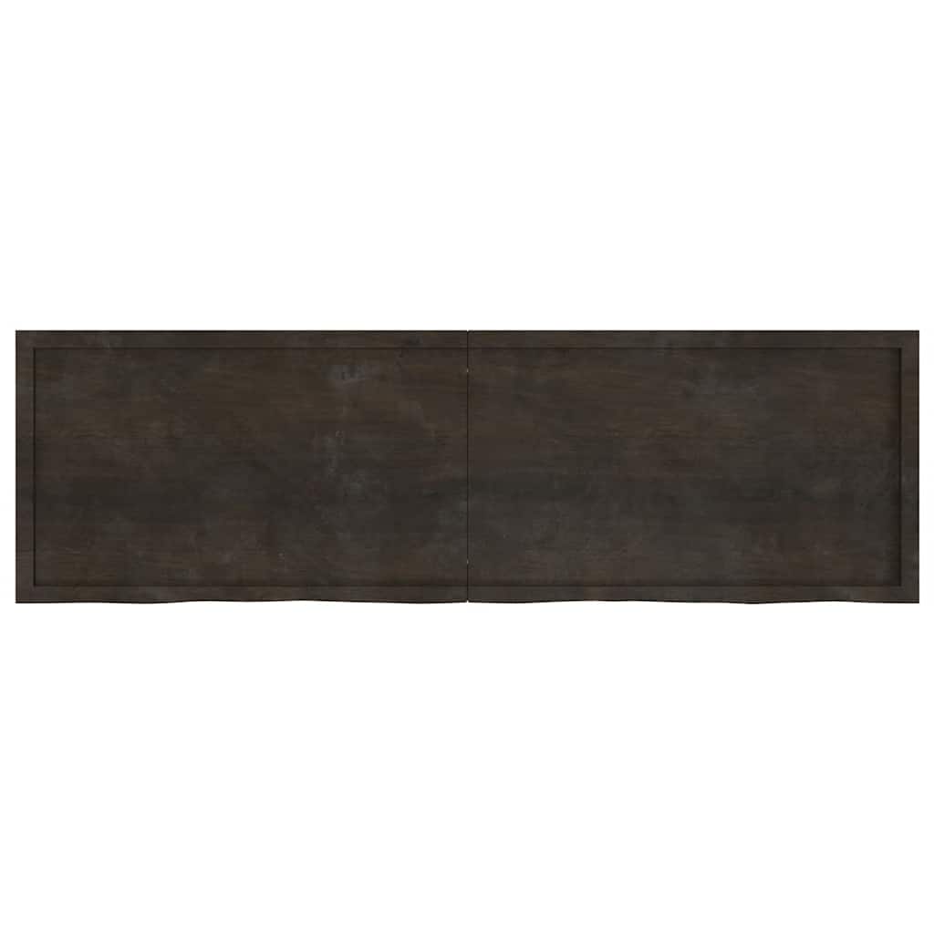 Zidna polica tamnosmeđa 200x60x(2-6) cm od obrađene hrastovine