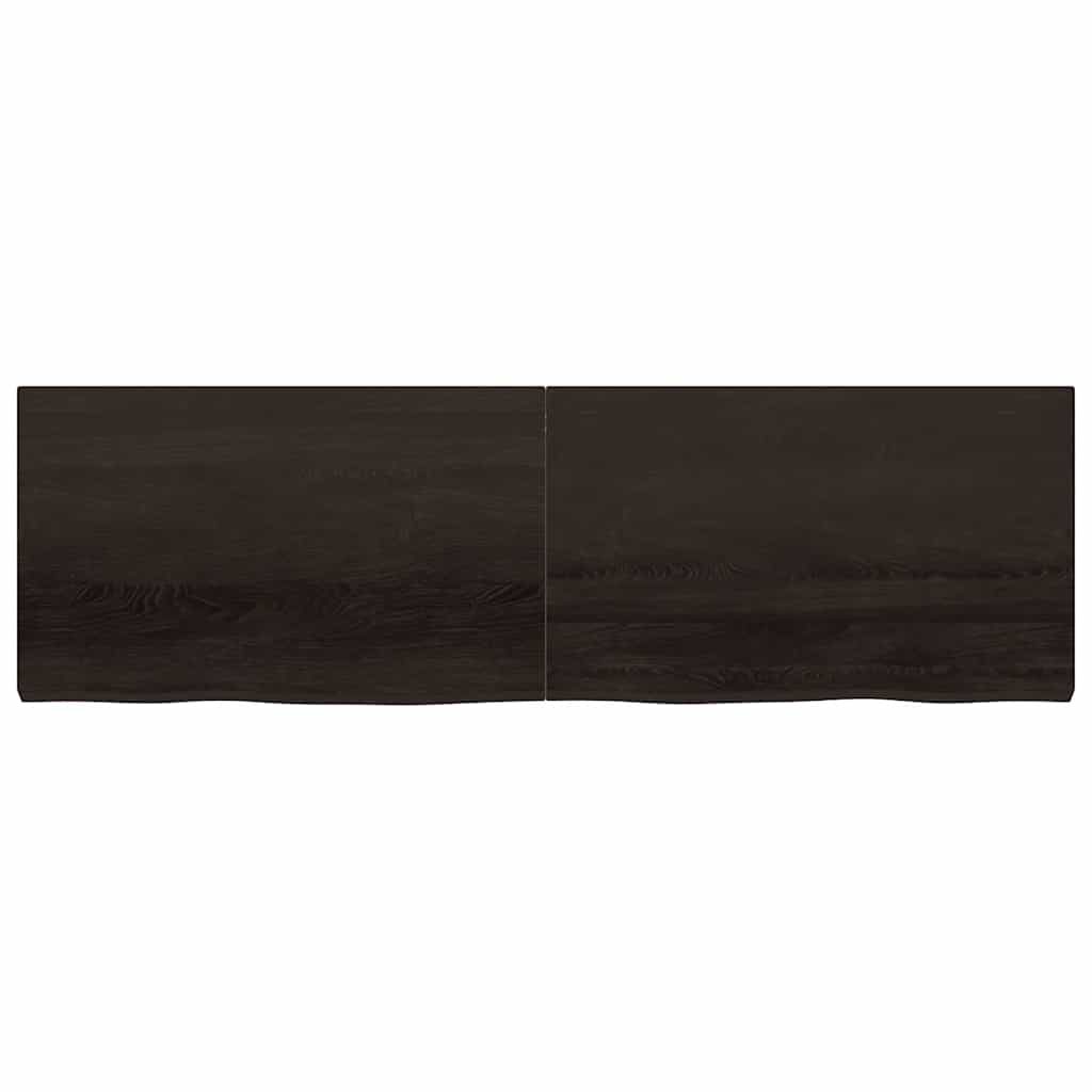 Zidna polica tamnosmeđa 200x60x(2-6) cm od obrađene hrastovine