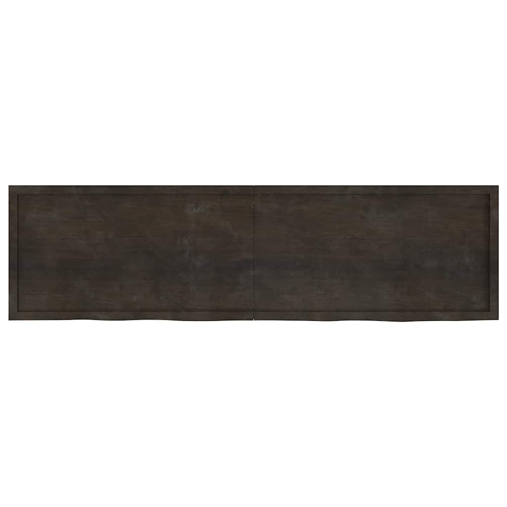 Zidna polica tamnosmeđa 220x60x(2-4) cm od obrađene hrastovine