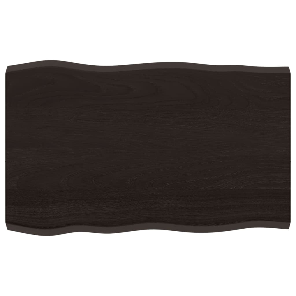 Stolna ploča tamnosmeđa 80x50x(2-4) cm obrađena hrastovina