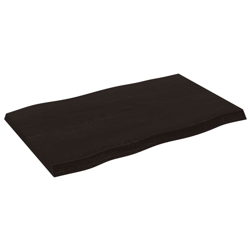 Stolna ploča tamnosmeđa 80x50x(2-4) cm obrađena hrastovina