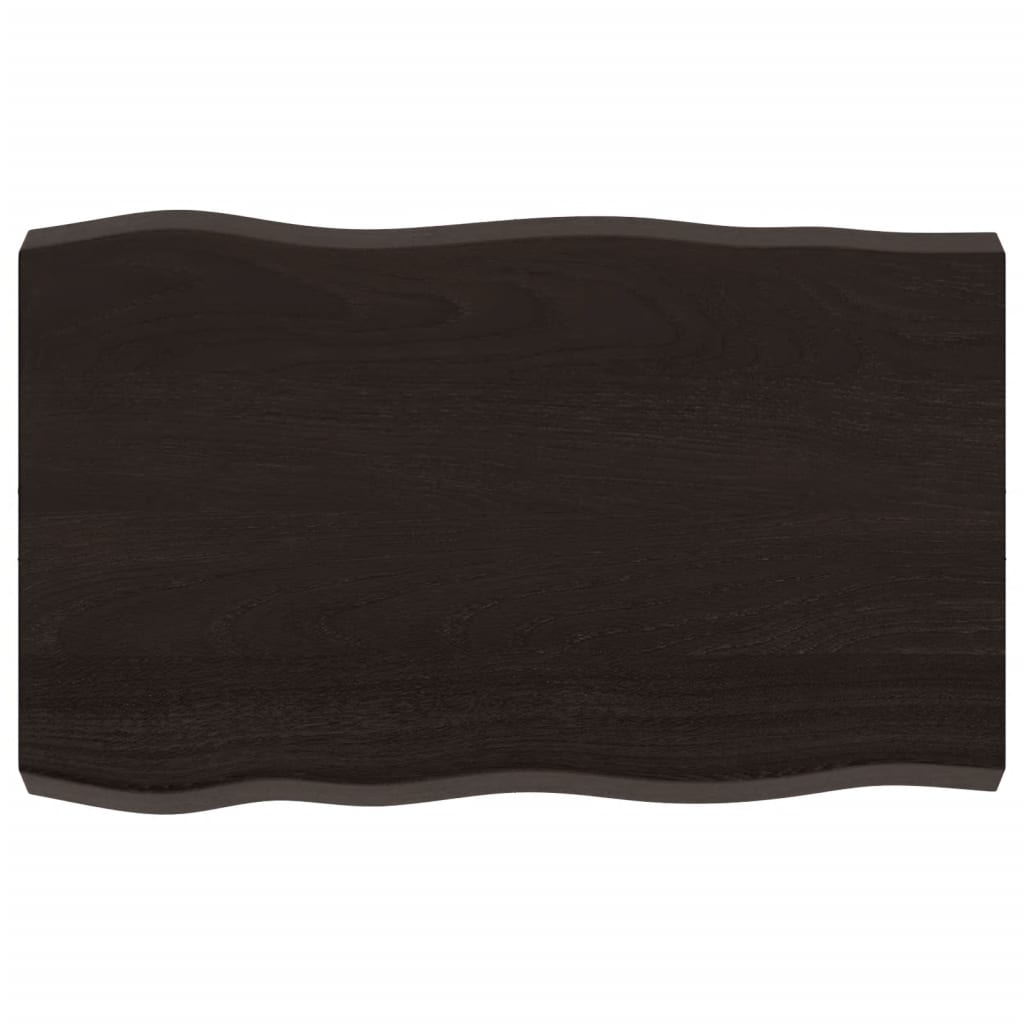 Stolna ploča tamnosmeđa 80x50x(2-6) cm obrađena hrastovina