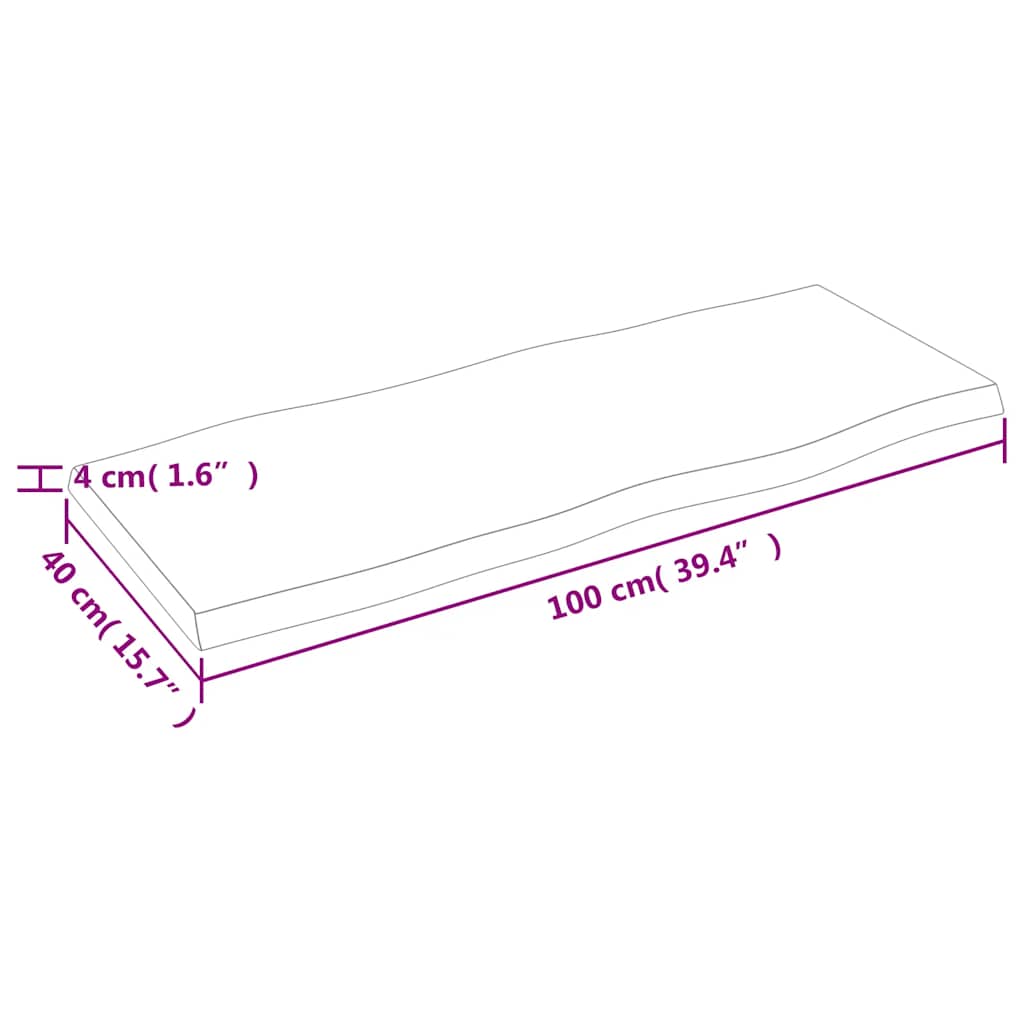Stolna ploča tamnosmeđa 100x40x(2-4) cm obrađena hrastovina