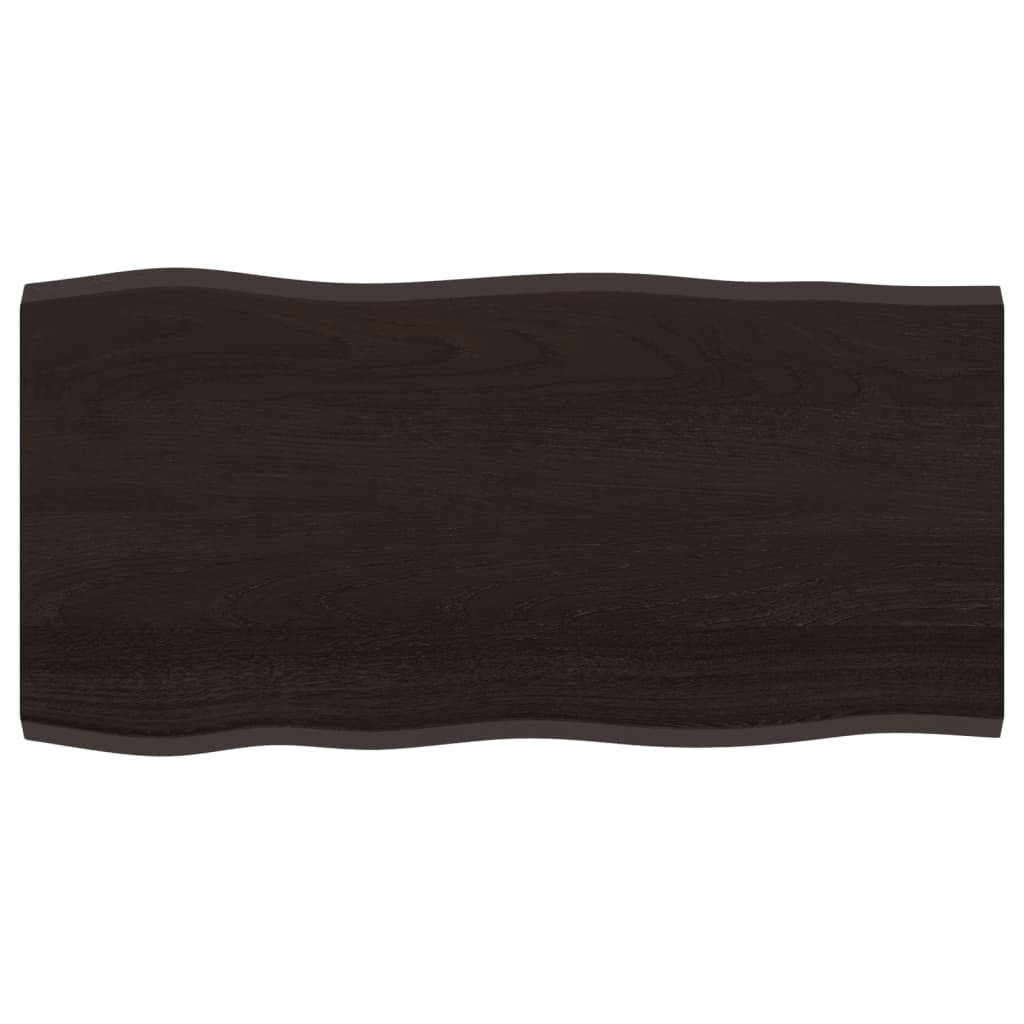 Stolna ploča tamnosmeđa 100x50x2 cm obrađena masivna hrastovina