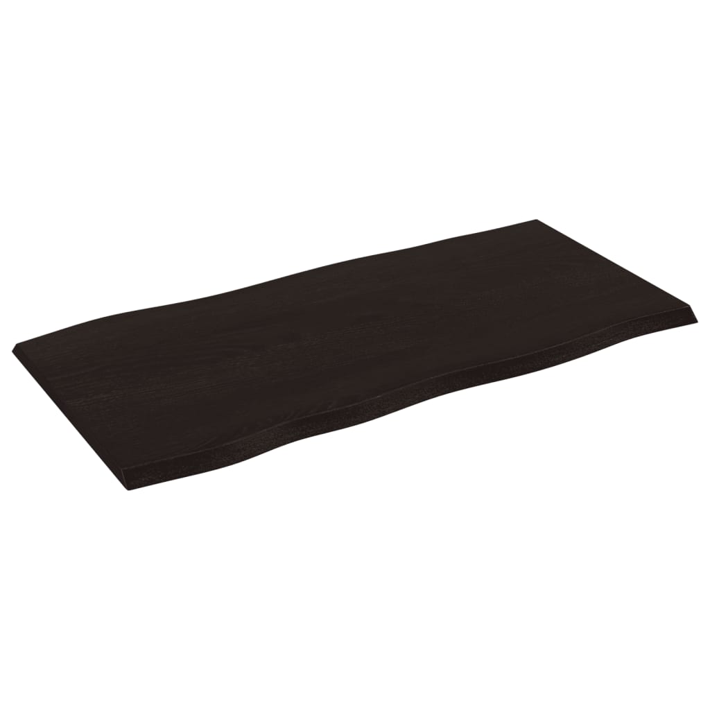 Stolna ploča tamnosmeđa 100x50x2 cm obrađena masivna hrastovina
