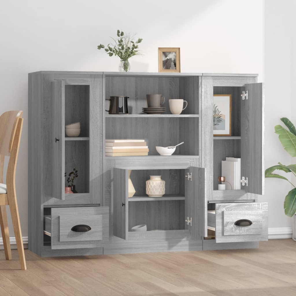Visoke komode 3 kom boja hrasta sonome od konstruiranog drva