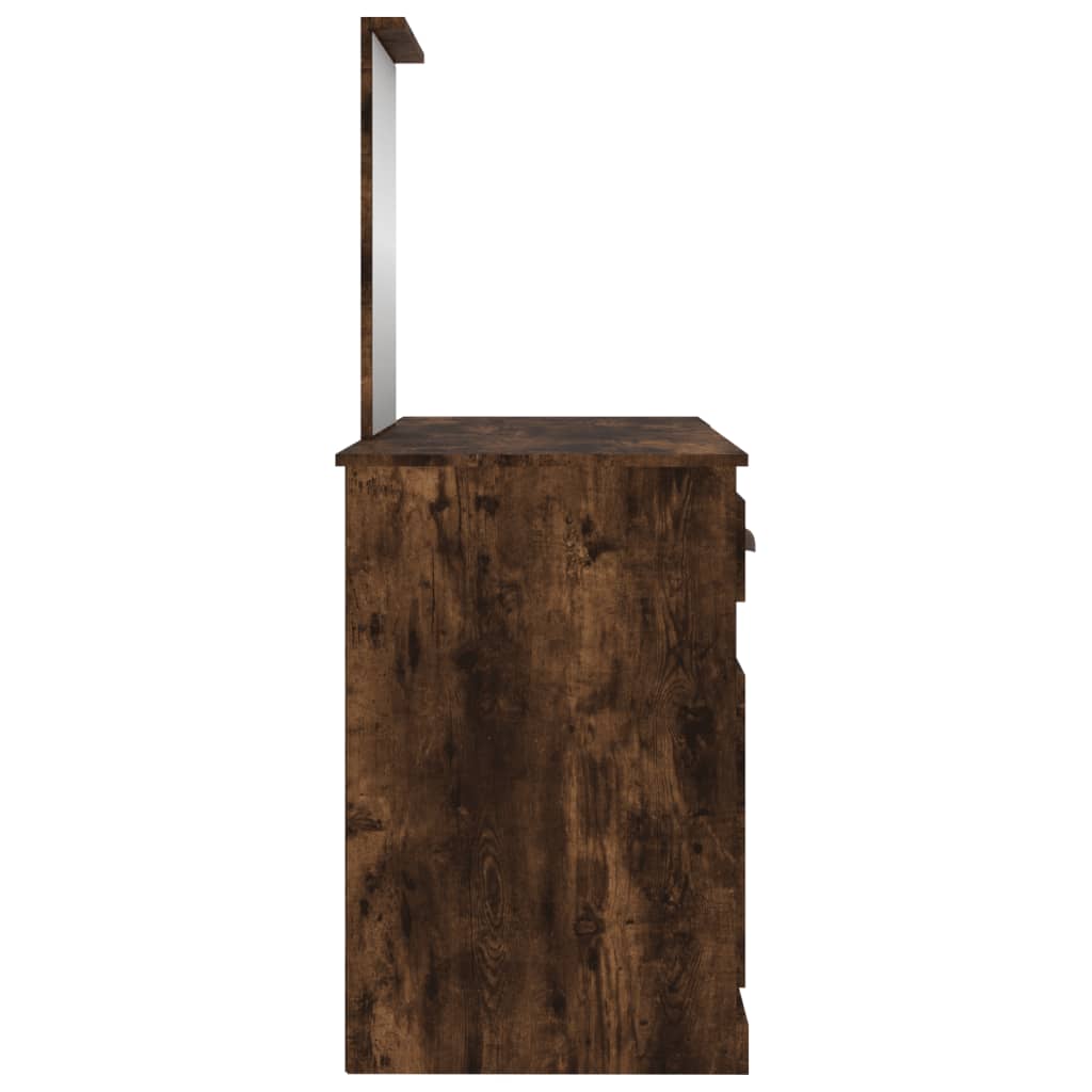 Toaletni stolić s LED boja dimljenog hrasta 130 x 50 x 132,5 cm