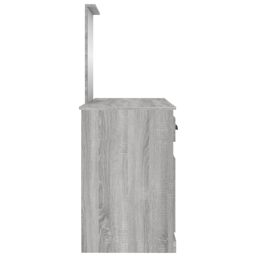 Toaletni stolić s ogledalom boja sivog hrasta 130x50x132,5 cm
