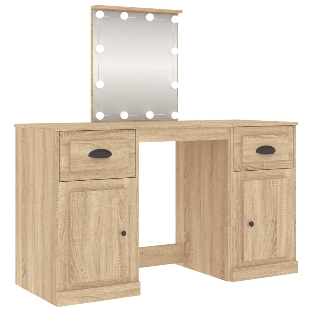 Toaletni stolić LED boja hrasta sonome 130 x 50 x 132,5 cm