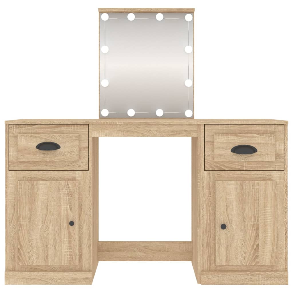 Toaletni stolić LED boja hrasta sonome 130 x 50 x 132,5 cm