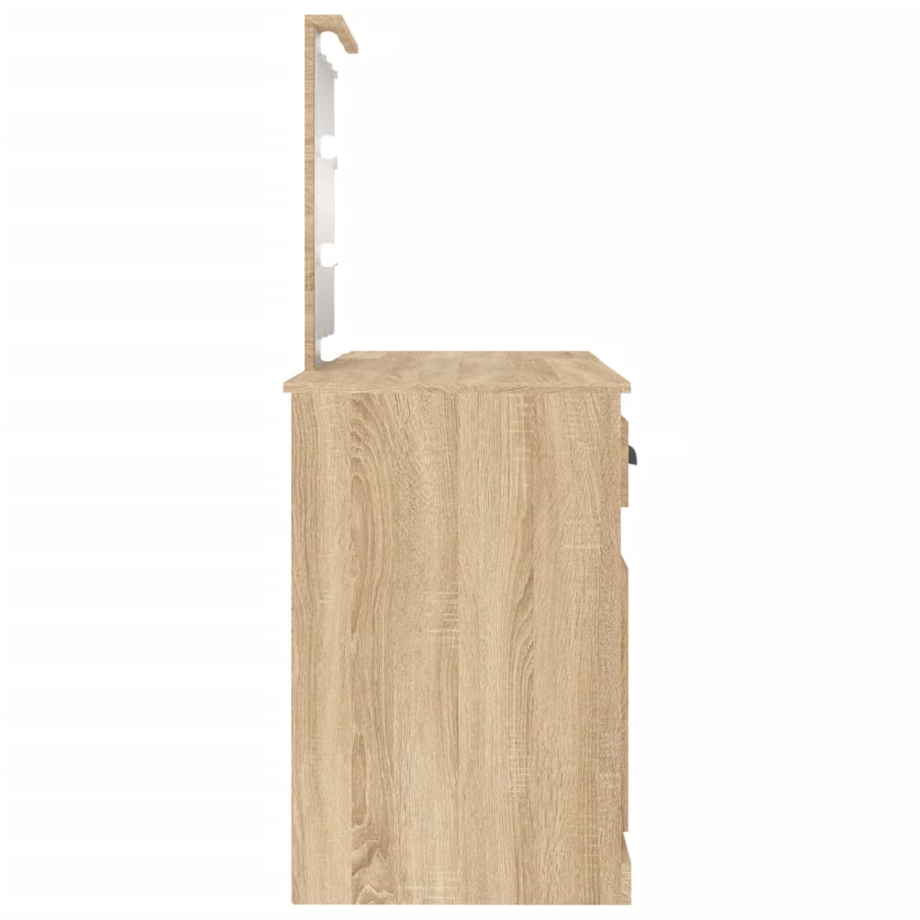 Toaletni stolić LED boja hrasta sonome 130 x 50 x 132,5 cm