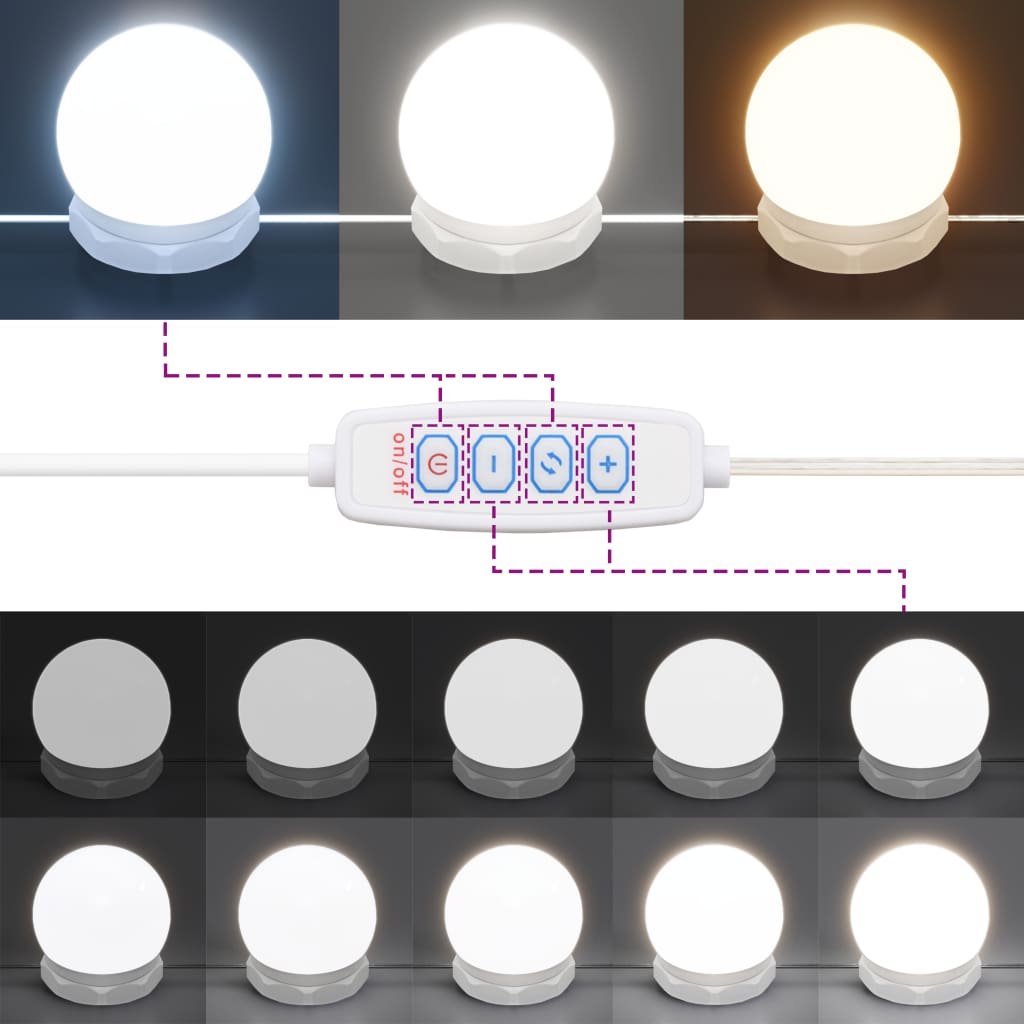 Toaletni stolić LED boja sivog hrasta 130x50x132,5 cm