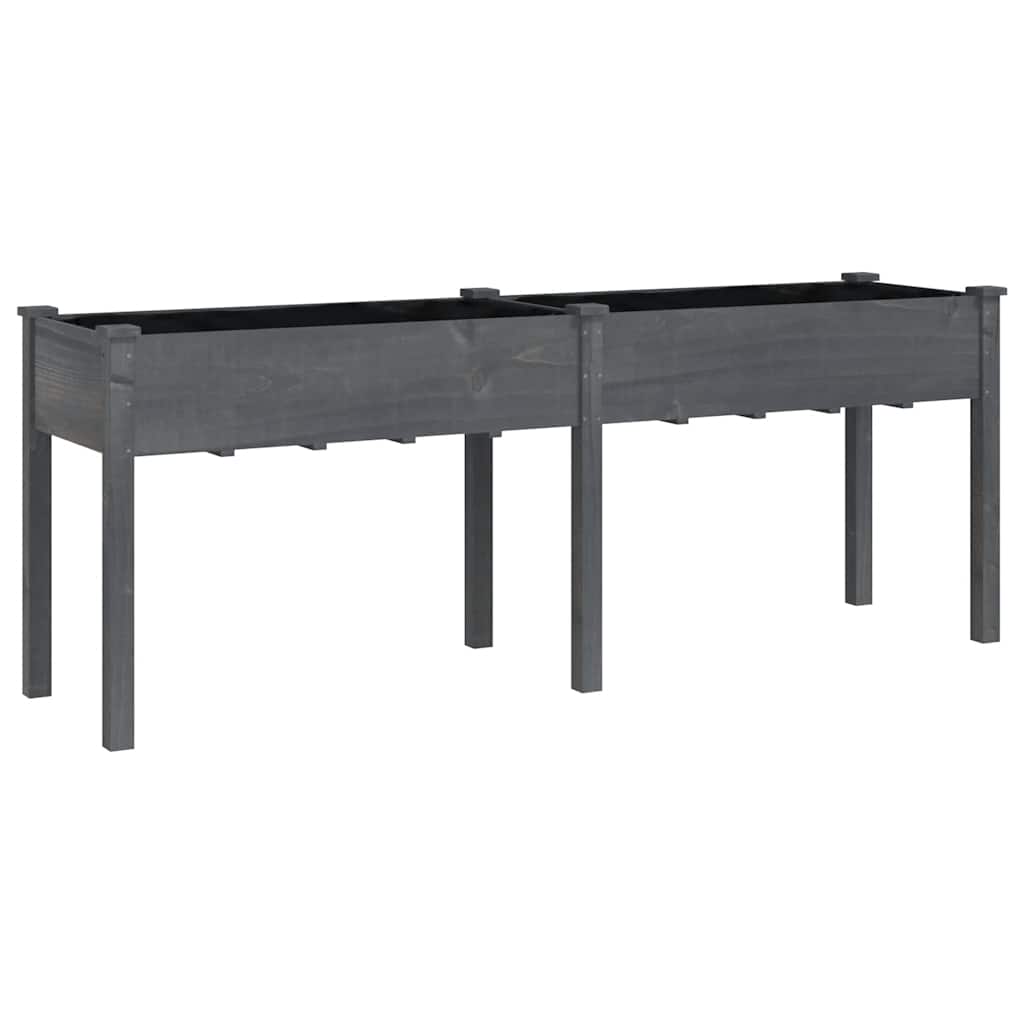 Sadilica s oblogom siva 203 x 53 x 76 cm od masivne jelovine