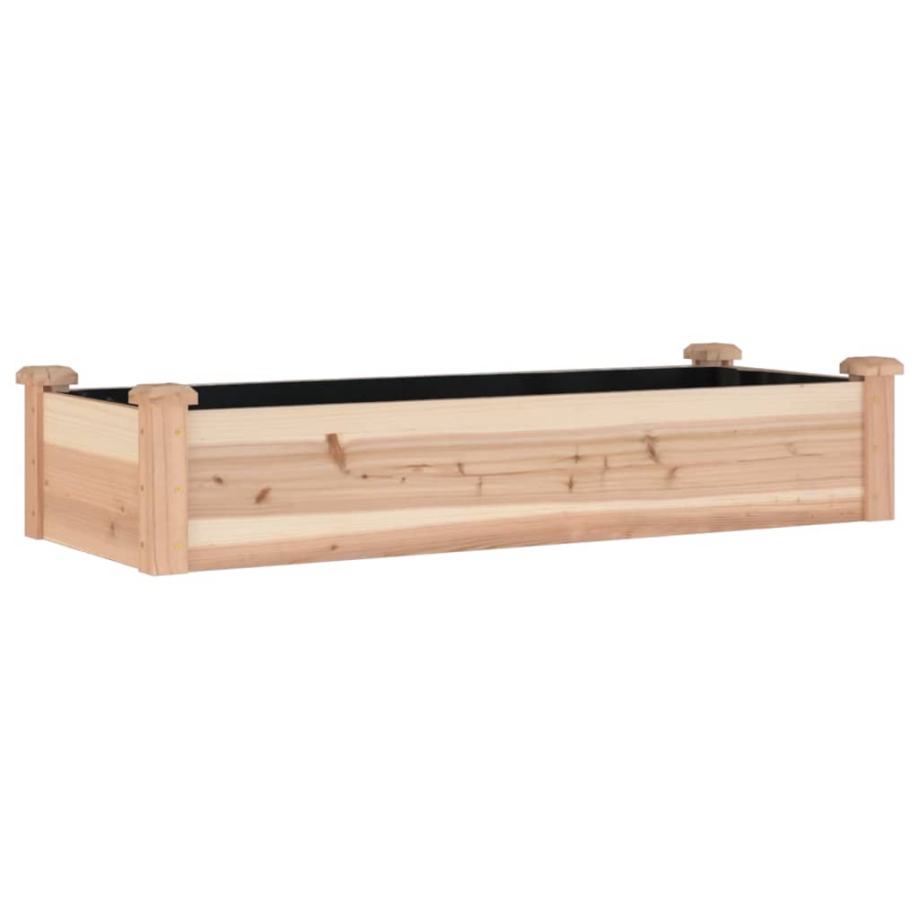 Povišena vrtna gredica s oblogom 120x45x25 cm masivna jelovina