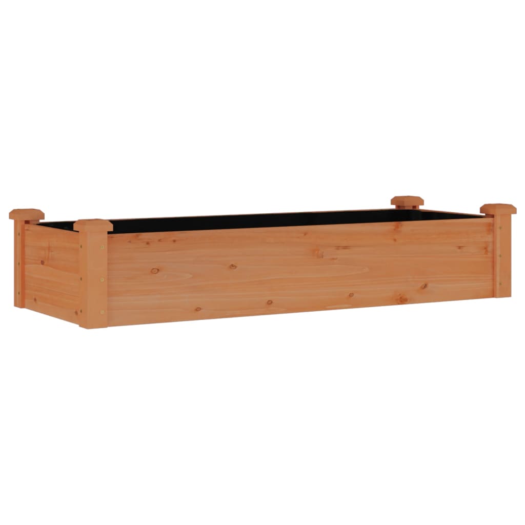 Povišena vrtna gredica s oblogom smeđa 120x45x25 cm od jelovine