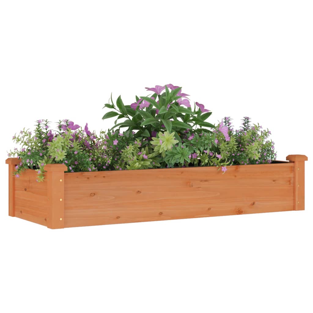 Povišena vrtna gredica s oblogom smeđa 120x45x25 cm od jelovine