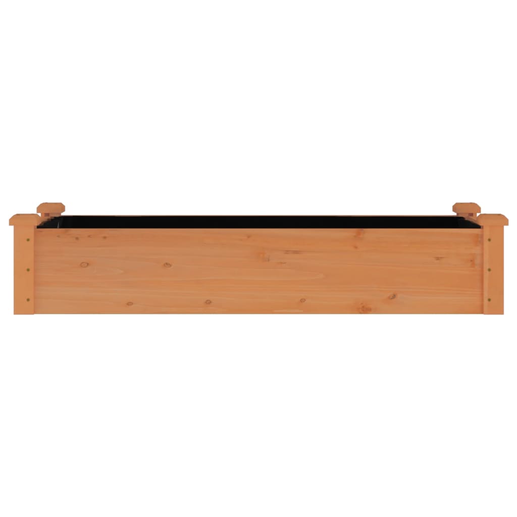 Povišena vrtna gredica s oblogom smeđa 120x45x25 cm od jelovine