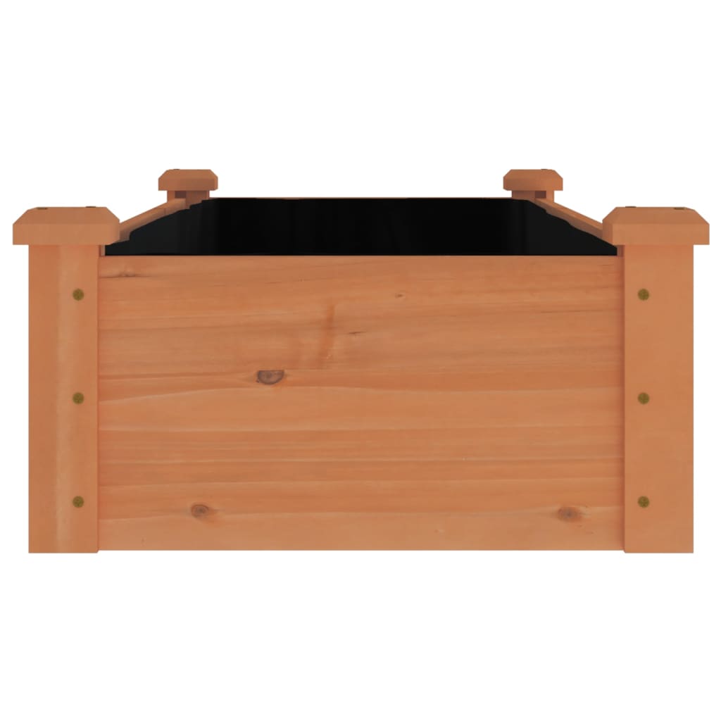Povišena vrtna gredica s oblogom smeđa 120x45x25 cm od jelovine