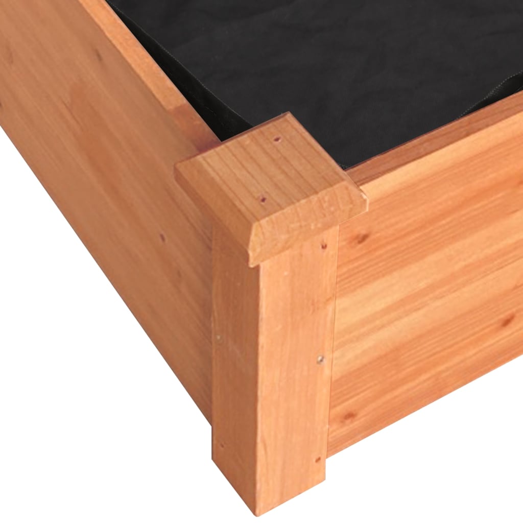 Povišena vrtna gredica s oblogom smeđa 120x45x25 cm od jelovine