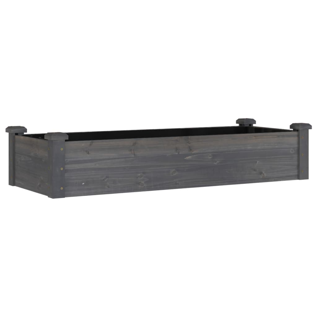 Povišena vrtna gredica s oblogom siva 120x45x25 cm od jelovine
