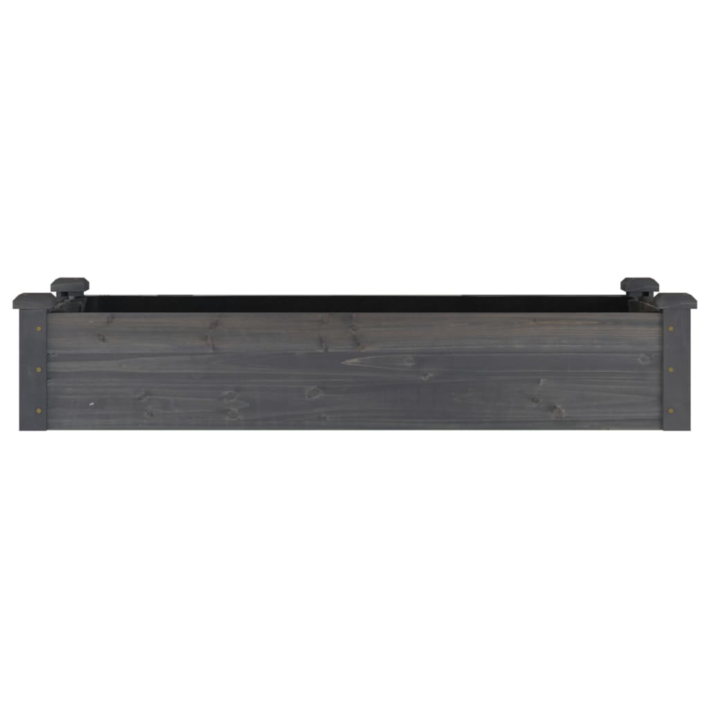 Povišena vrtna gredica s oblogom siva 120x45x25 cm od jelovine