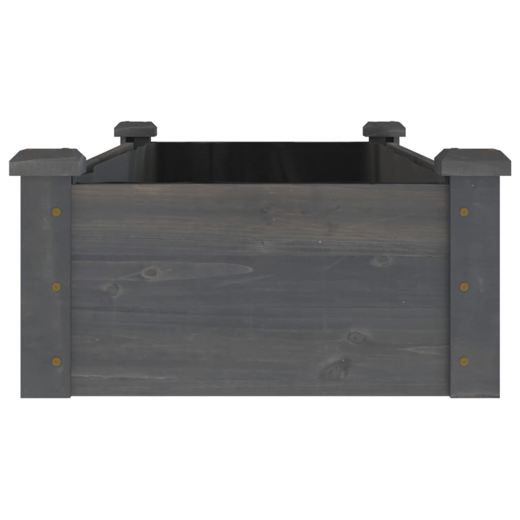 Povišena vrtna gredica s oblogom siva 120x45x25 cm od jelovine