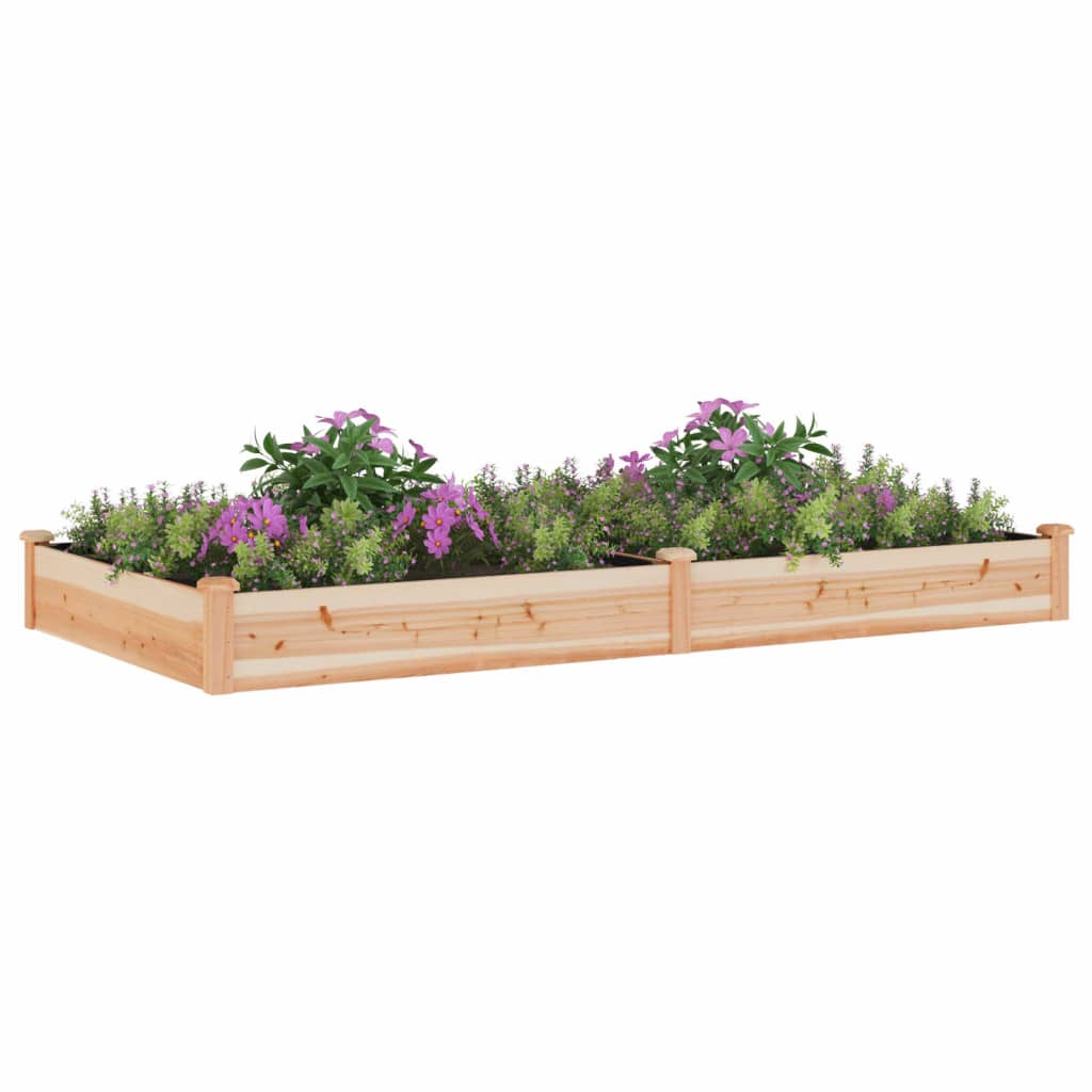 Povišena vrtna gredica s oblogom 240x120x25 cm masivna jelovina