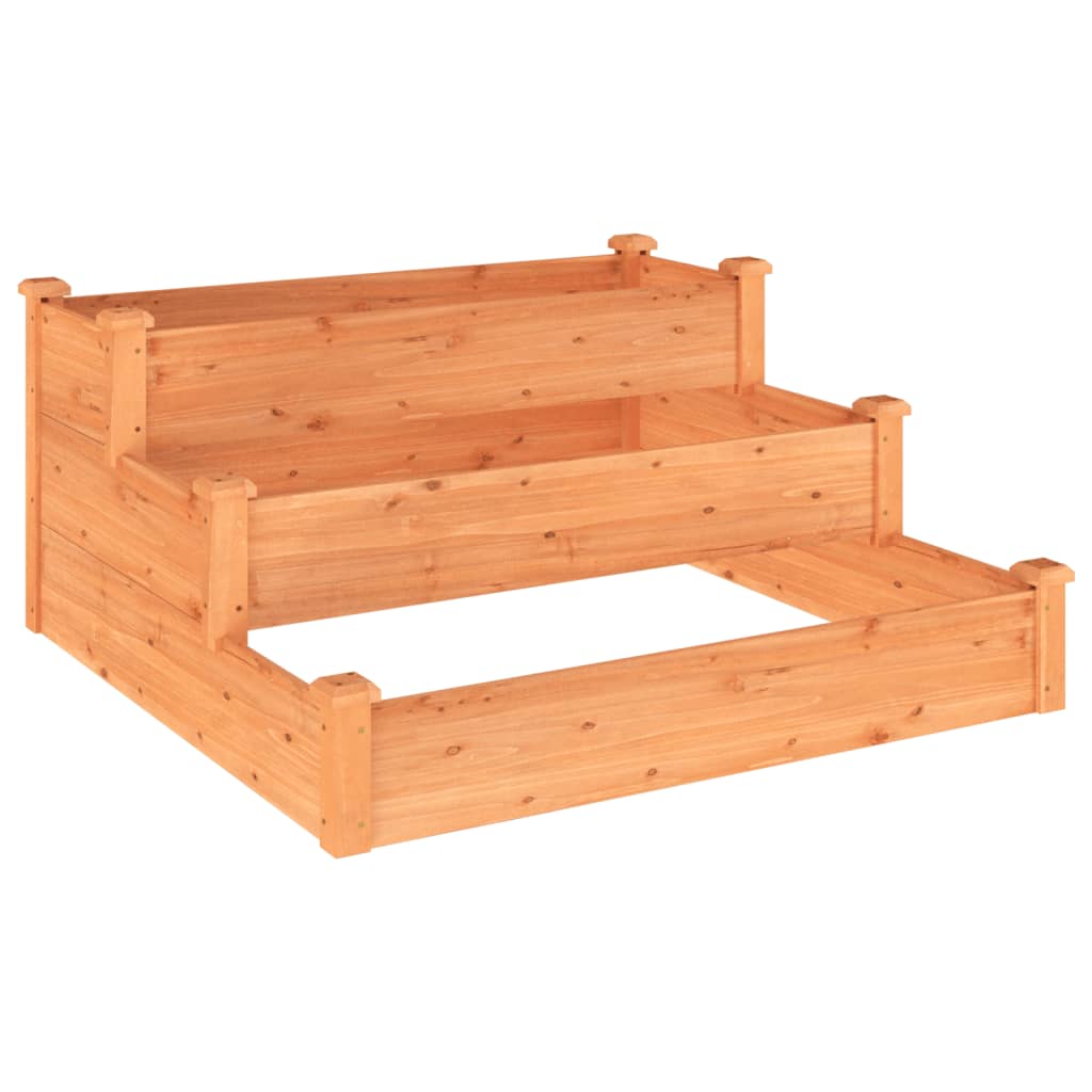 Povišena vrtna gredica smeđa 120 x 120 x 56 cm masivna jelovina