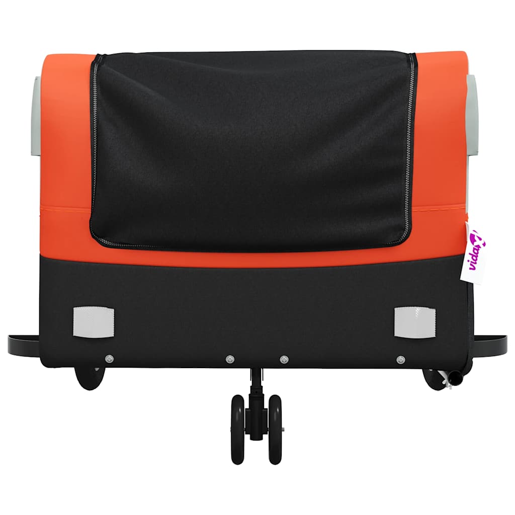 Prikolica za bicikl crno-narančasta 45 kg željezna 138 x 69 x 58 cm