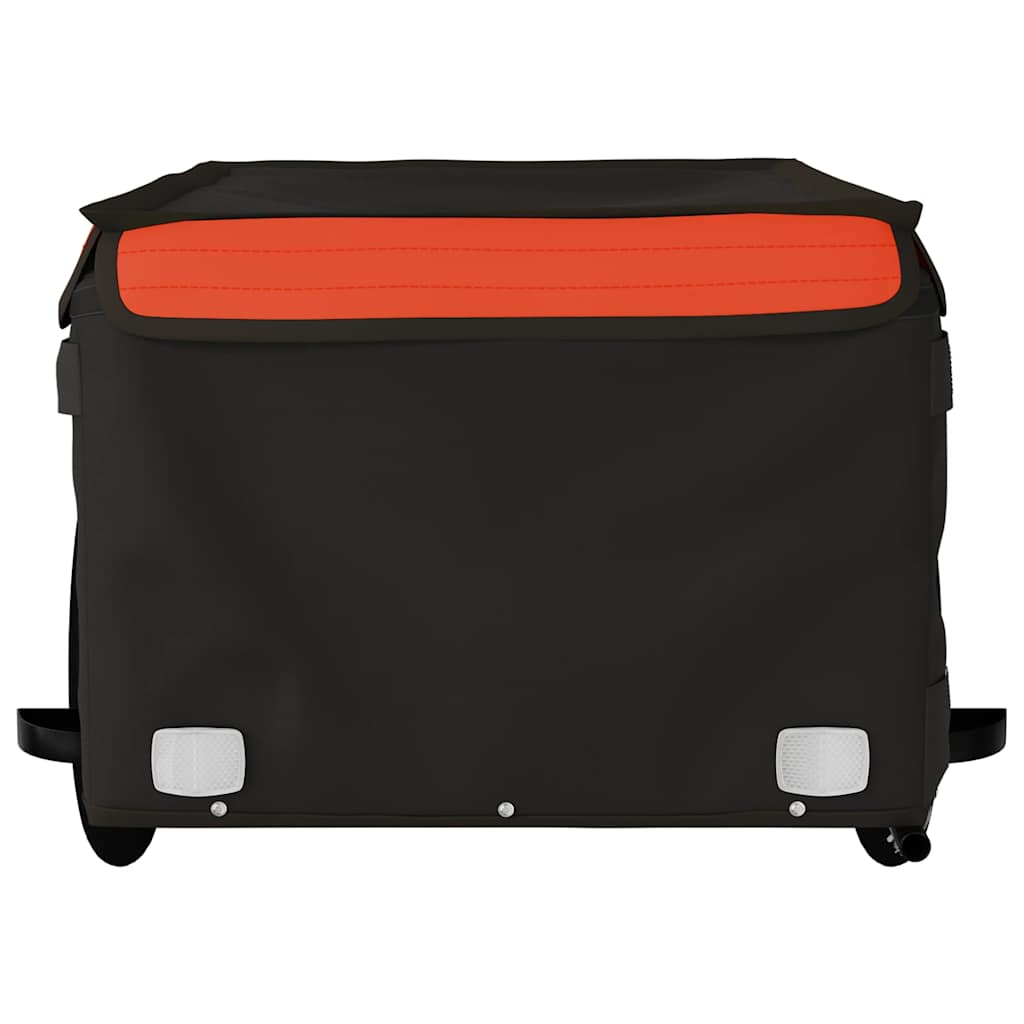 Prikolica za bicikl crno-narančasta 45 kg željezna Crna 124 x 62.5 x 52 cm