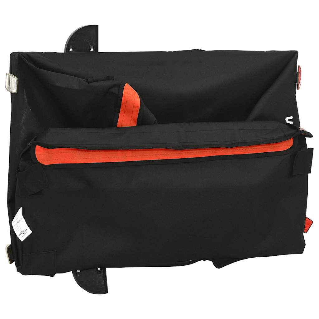 Prikolica za bicikl crno-narančasta 45 kg željezna Crna 124 x 62.5 x 52 cm
