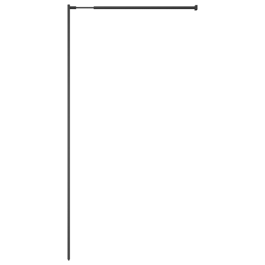 Pregrada za tuš s policom crna 118x190 cm staklo ESG i aluminij
