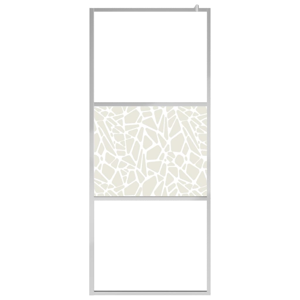 Pregrada za tuš s policom krom 90x195 cm staklo ESG i aluminij