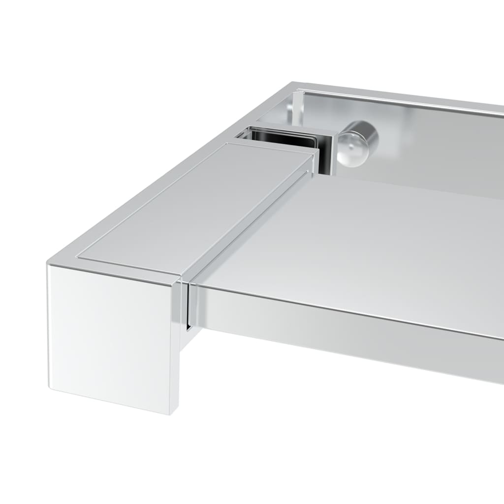Pregrada za tuš s policom krom 100x195 cm staklo ESG i aluminij