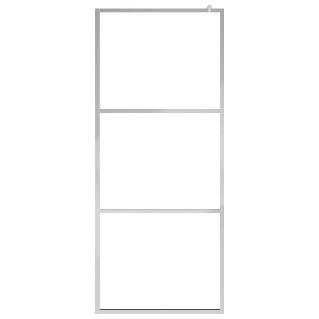 Pregrada za tuš s policom krom 100x195 cm staklo ESG i aluminij