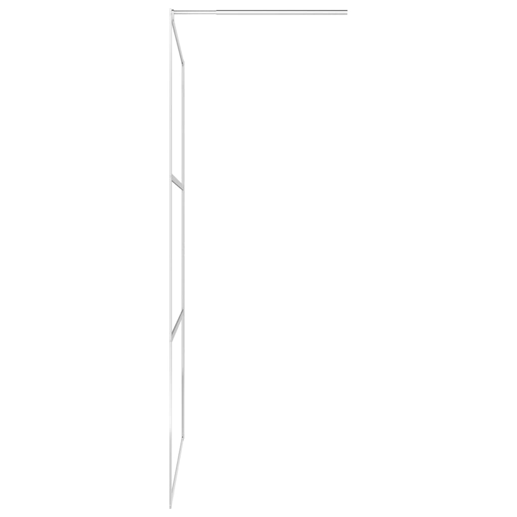 Pregrada za tuš s policom krom 100x195 cm staklo ESG i aluminij