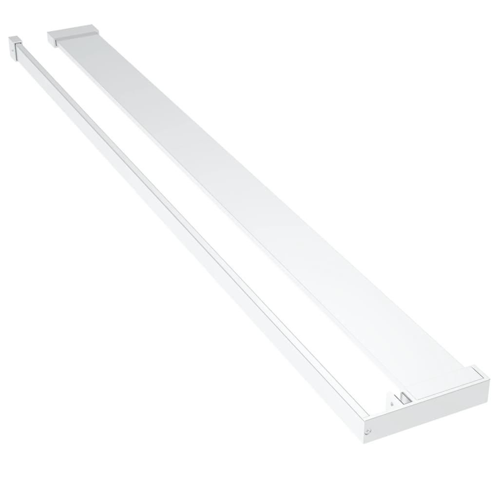 Pregrada za tuš s policom krom 100x195 cm staklo ESG i aluminij