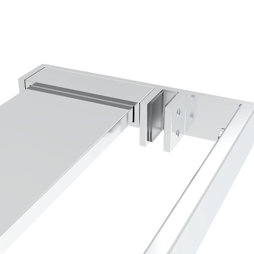 Pregrada za tuš s policom krom 100x195 cm staklo ESG i aluminij