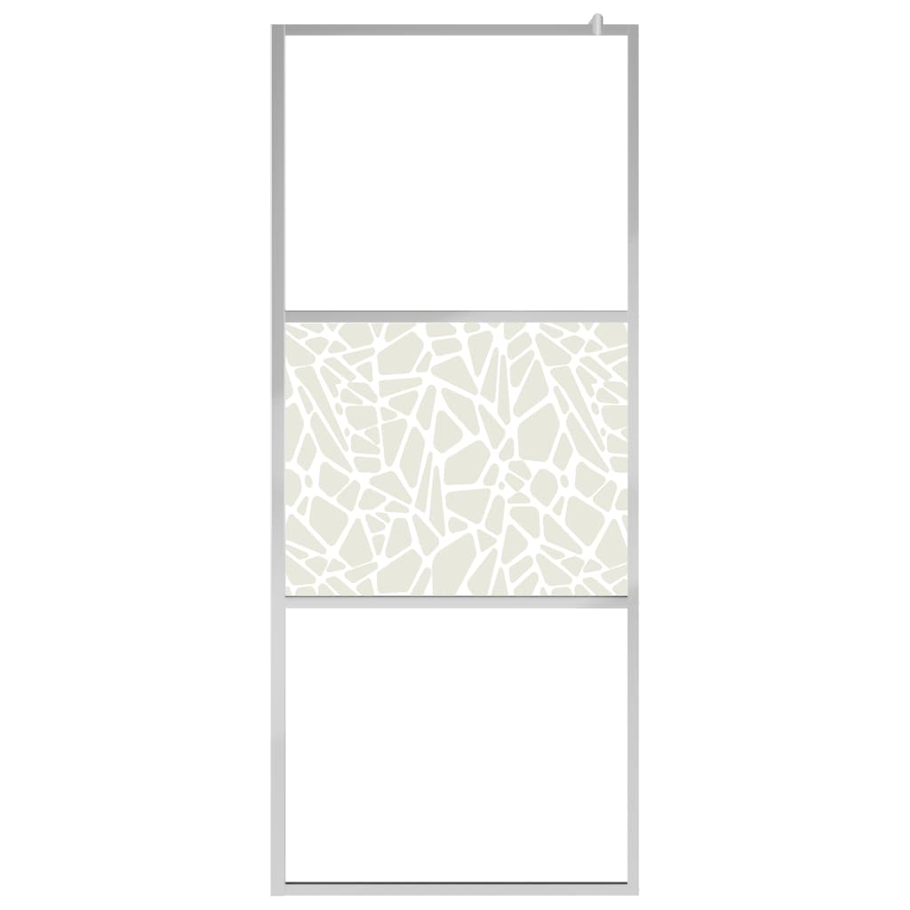 Pregrada za tuš s policom krom 100x195 cm staklo ESG i aluminij
