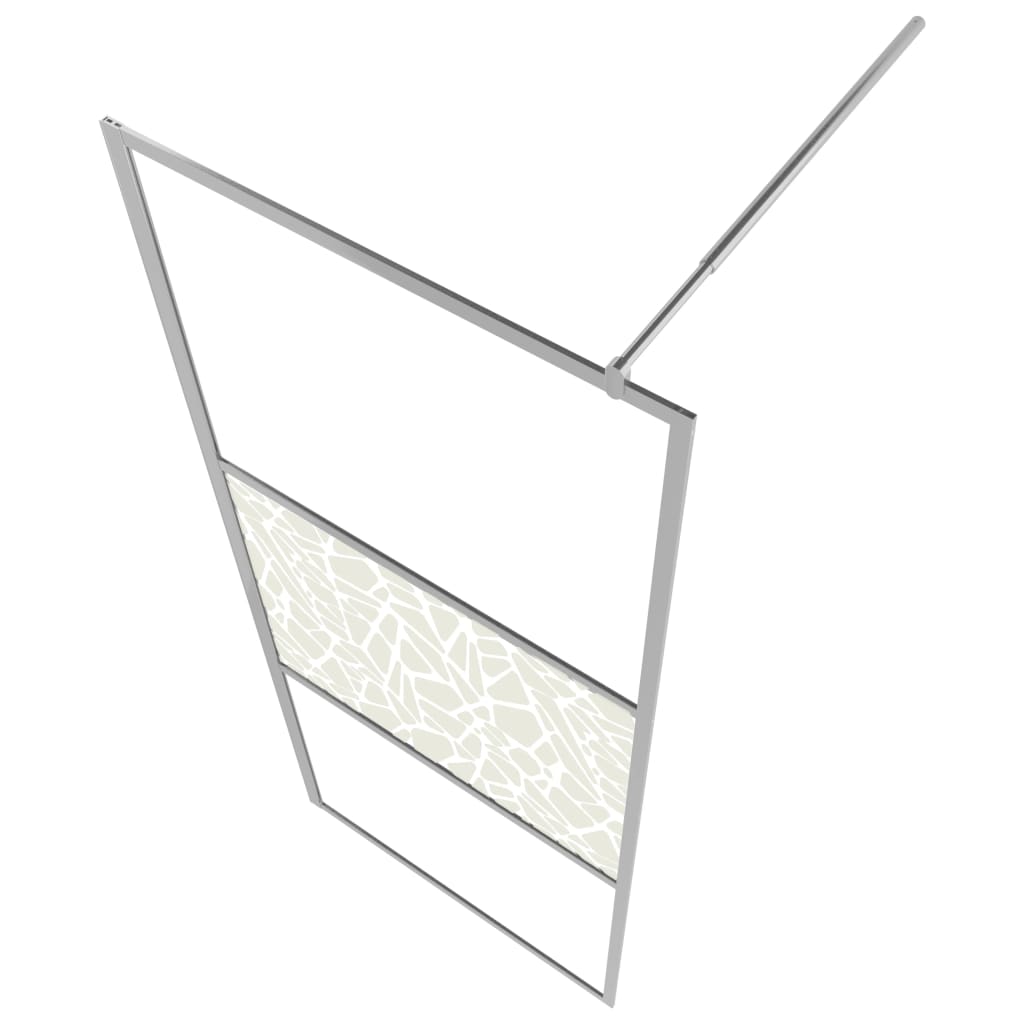Pregrada za tuš s policom krom 100x195 cm staklo ESG i aluminij