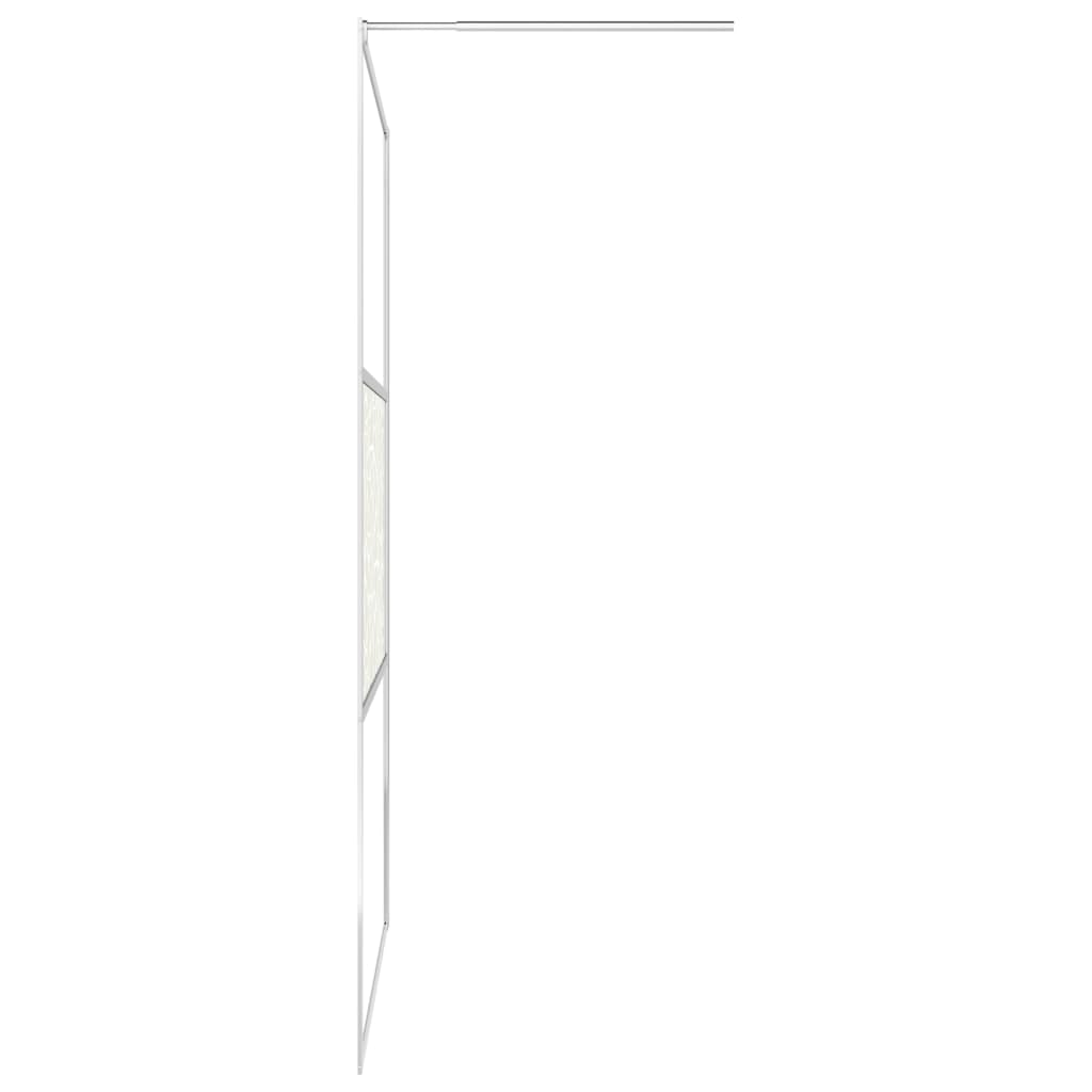 Pregrada za tuš s policom krom 100x195 cm staklo ESG i aluminij