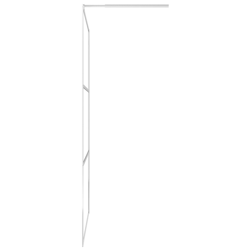 Pregrada za tuš s policom krom 115x195 cm staklo ESG i aluminij