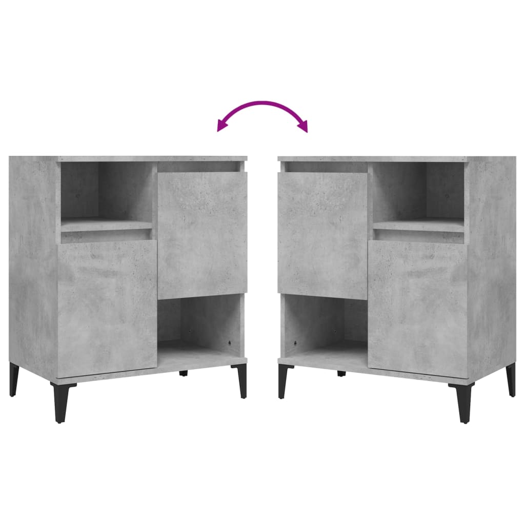 Komode 2 kom siva boja betona 60x35x70 cm od konstruiranog drva
