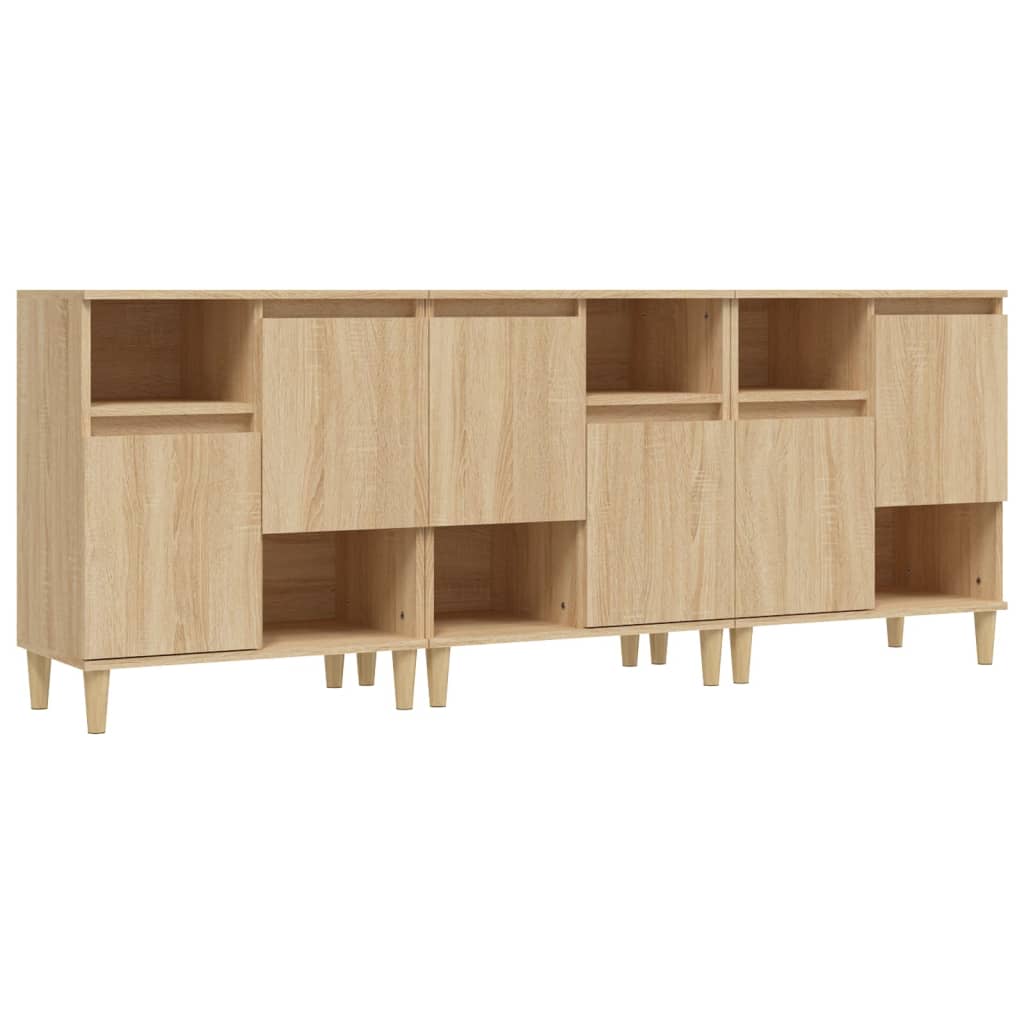 Komoda 3 kom boja hrasta sonome 60x35x70 cm konstruirano drvo