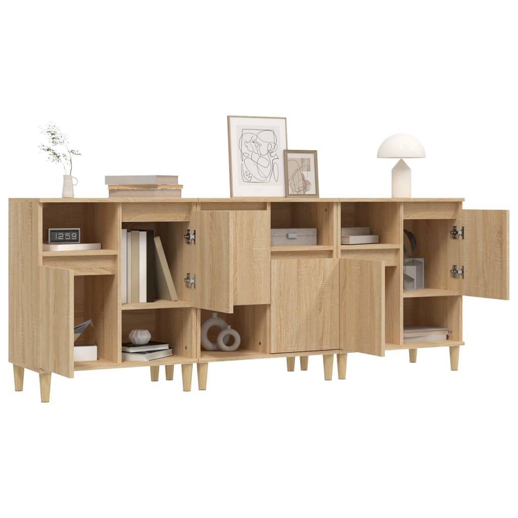 Komoda 3 kom boja hrasta sonome 60x35x70 cm konstruirano drvo