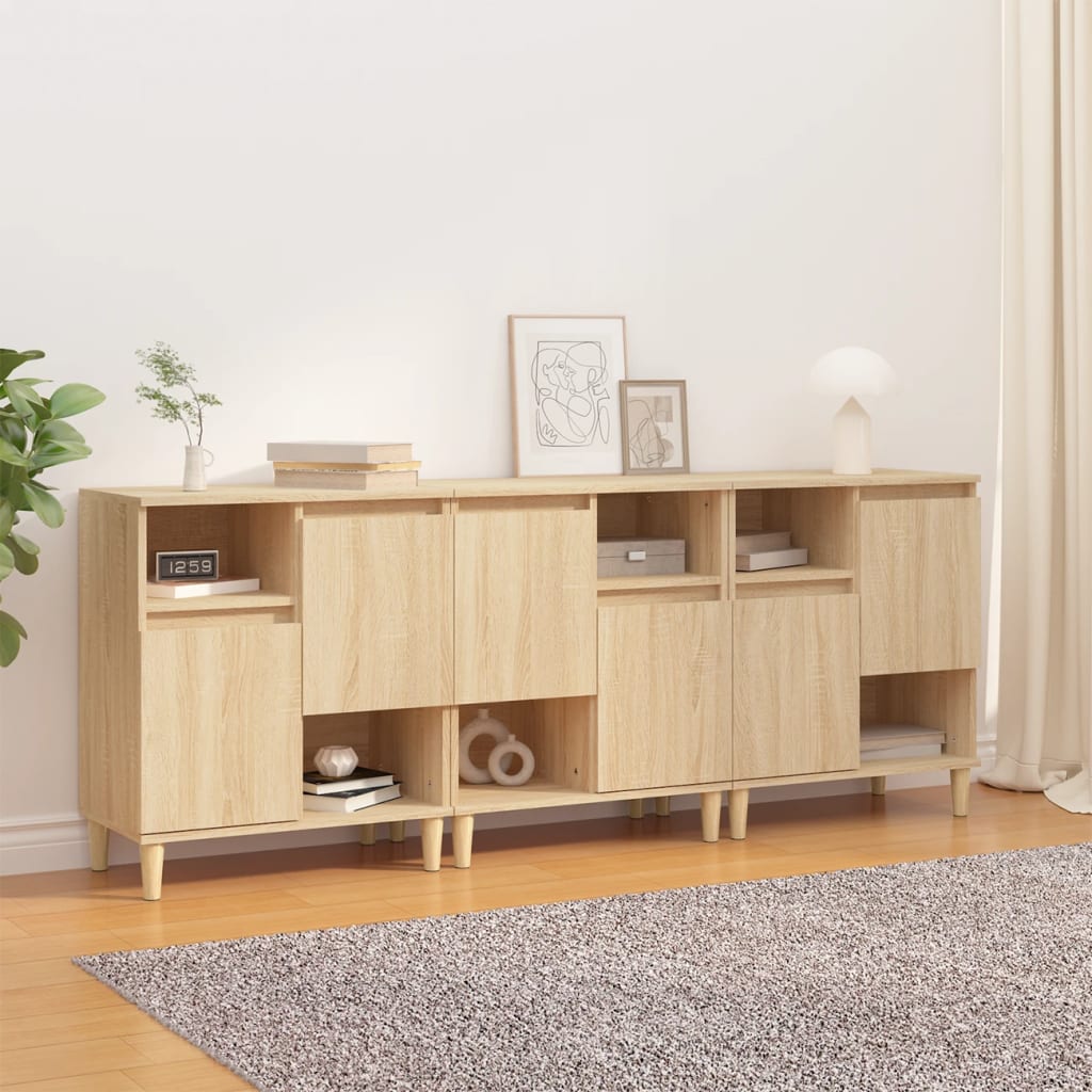 Komoda 3 kom boja hrasta sonome 60x35x70 cm konstruirano drvo