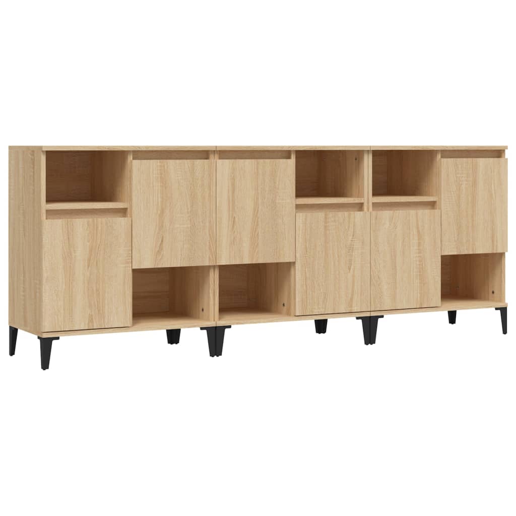 Komoda 3 kom boja hrasta sonome 60x35x70 cm konstruirano drvo