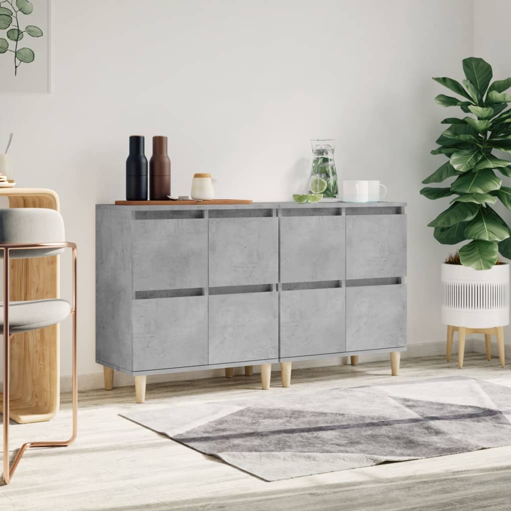 Komode 2 kom siva boja betona 60x35x70 cm od konstruiranog drva